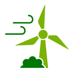Wind Turbine  Icon Element For Design	