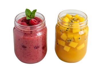Fresh Mango Passion Fruit & Raspberry Smoothies - Healthy Summer Drinks