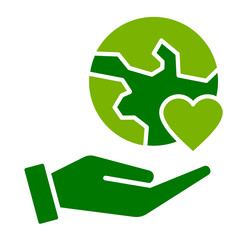 Earth With Heart  Icon Element For Design	