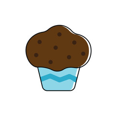 Chocolate muffin icon. Vector