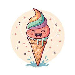 Ice cream and cupcake icons vector set collection. Silhouette in black on a white background