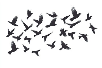 Obraz premium A flock of birds in flight