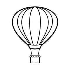 a hot air balloon line art vector art silhouette