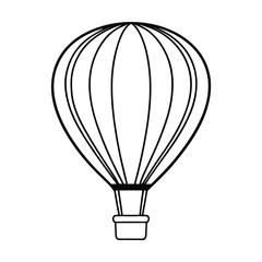 a hot air balloon line art vector art silhouette