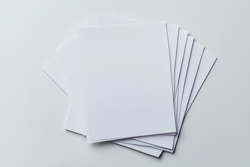Stack of blank white papers