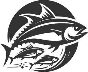 Silhouette of a tuna fish