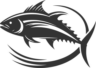 Silhouette of a tuna fish