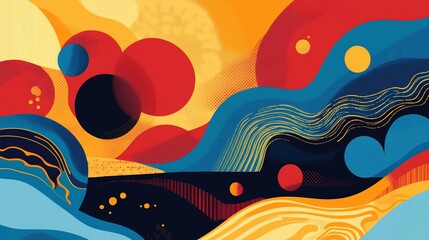 Fototapeta premium Dynamic Abstract Forms in Vibrant Hues