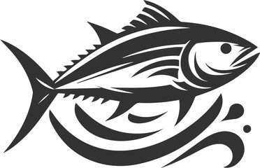 Silhouette of a tuna fish