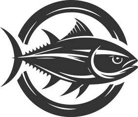 Silhouette of a tuna fish