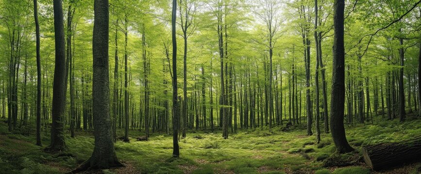 Lush green forest floor