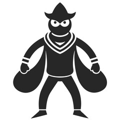 Thief icon silhouette vector illustration