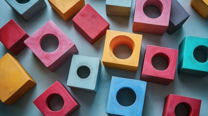 Nested boxes of various geometric shapes