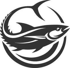 Silhouette of a tuna fish