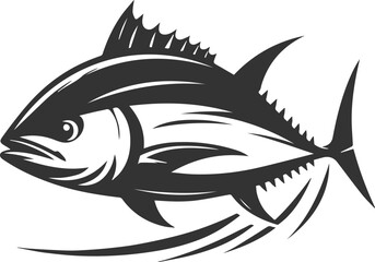 Silhouette of a tuna fish