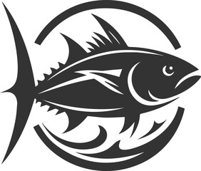 Silhouette of a tuna fish