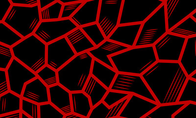 Abstract mosaic geometric pattern red and black background. dark polygon graphic.