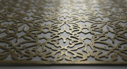 Intricate gold pattern on metallic background detailed ornamental design for creative projects