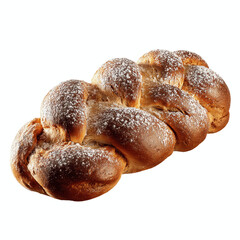 Fototapeta premium Delicious Braided Challah Bread Sprinkled with Powdered Sugar
