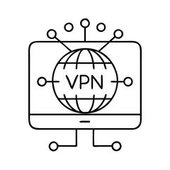 VPN technology concept displayed on computer screen representing online security and privacy