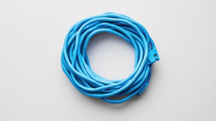 Naklejka premium Light blue coiled extension cord