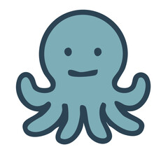 Naklejka premium Colorful Octopus Vector Illustration – Vibrant Marine Animal Art
