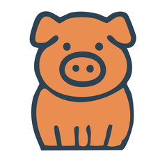 Colorful Pig Vector Illustration – Vibrant Farm Animal Art