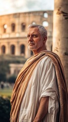 wealthy person from ancient Rome with copy space vertically 9:16