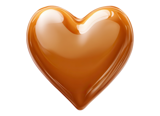 Realistic Caramel Heart-Shaped Outline