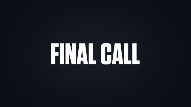 Final Call - 4K Glitch Title Animation | Time-Sensitive Marketing CTA