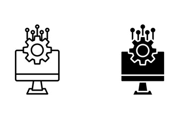 information technology icon. vector.Editable stroke.linear style sign for use web design,logo.Symbol illustration.