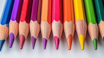 Fototapeta premium Pack of colored pencils arranged in gradient order