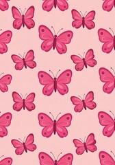 Pink Butterfly Seamless Pattern Background