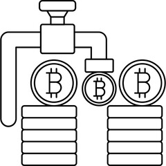 Bitcoin Faucet Icon � Bitcoin Dropping from Faucet for Crypto Rewards