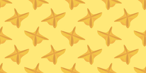 Crispy Wonton Pattern background. Fried Dumpling pattern background. Fried Snack Food illustration pattern. Fried Dumpling Seamless Pattern, Asian Street Food Background.