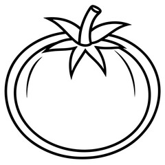 Simple Tomato Vector Outline