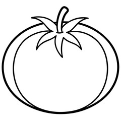 Simple Tomato Vector Outline