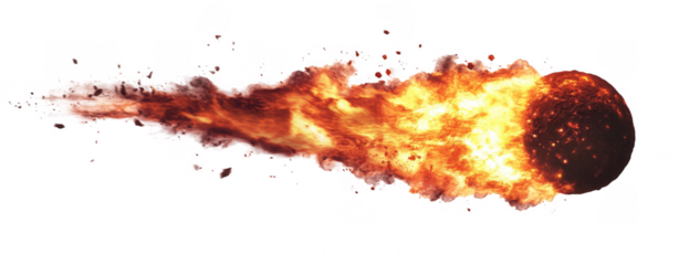 Fiery Comet Trail,   Digital Fireball Effect