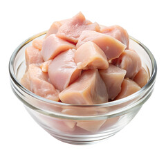 Fresh chicken pieces served in a bowl