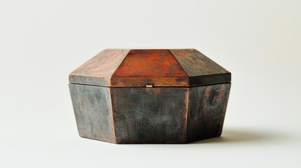 Pentagon-shaped box with a hinged lid