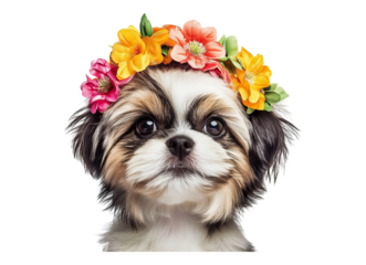 Shihtzu puppy wearing