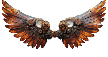 Steampunk Wings,  Mechanical Bird Wings with Fire