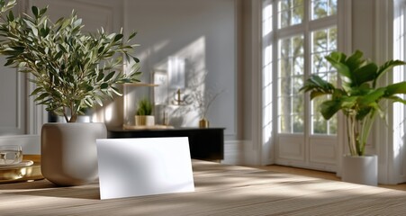 Elegant Interior Design Featuring a Cozy Sitting Area With Plants and Natural Light