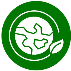 Globe With Leaves  Icon Element For Design	
