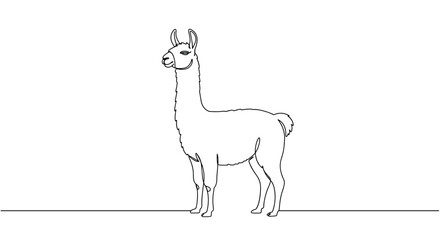 Llama standing elegantly on a minimalistic background  