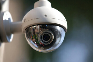 Security camera monitoring workplace safety during chaotic situations in an urban environment
