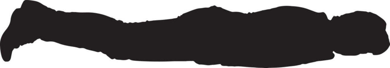   vector silhouette, woman lying face down