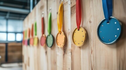 Pinned board displaying team achievements and recognition awards