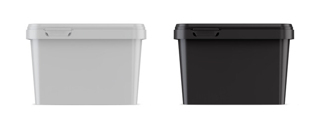 Plastic Container Mockup 3D Rendering Isolated Background