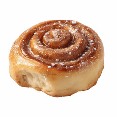 Fototapeta premium Delicious Cinnamon Roll with Icing and Sugar Topping